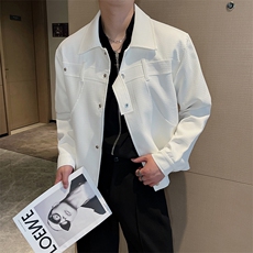 春季新款华夫格短款夹克外套男韩版高级感上衣JK2310-P120控145，男装夹克，电商B267