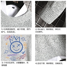 M19180-P45加绒款-P65加厚加绒毛衣男大码毛线衣男针织衫网格，男装针织衫/毛衣，电商A040A