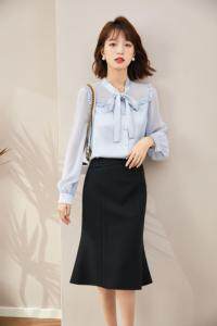 2021秋季新品韩版减龄木耳边飘带上衣，其它，秋子丰色(1F)