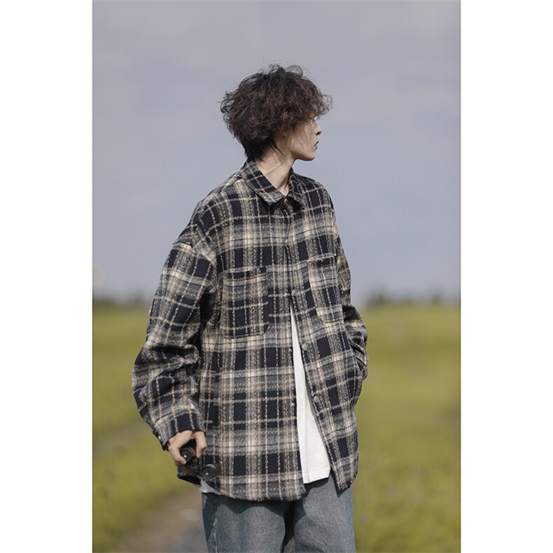 XZ-221-1/JK900/特P552025秋款加厚磨毛格子情侣衬衫夹克外套,男装夹克,星座221-1