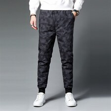 AL806男式冬季新款时尚羽绒裤修身百搭加绒加厚保暖休闲裤P145，男装棉裤，电商B360