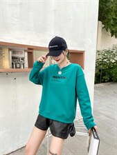 圆领字母卫衣，女装卫衣/绒衫，E·贝空间