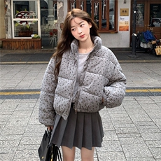 2025新款冬季超好看棉服女学生小个子波点棉袄短款休闲棉衣外套女，男装棉衣，星座506A