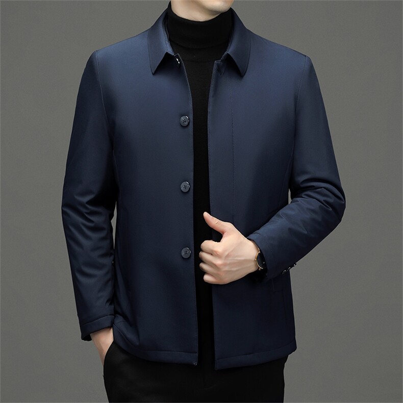 棉衣外套男秋冬季2023新款棉服翻领中年休闲爸爸装保暖棉袄男装图片