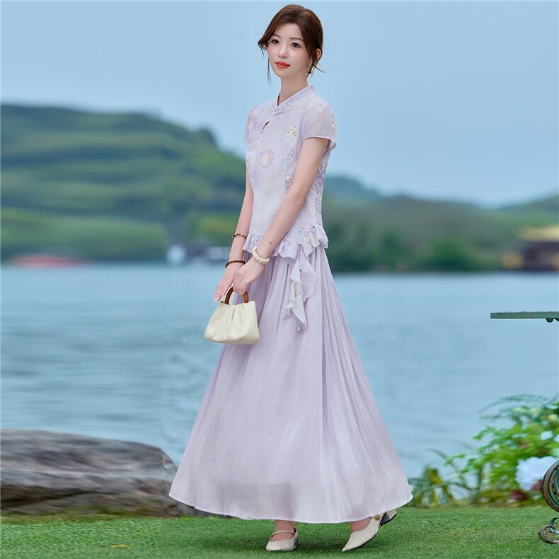 2026年夏季女高级感新中式刺绣花色套裙,女装套装/套裙,贝蕾酷儿