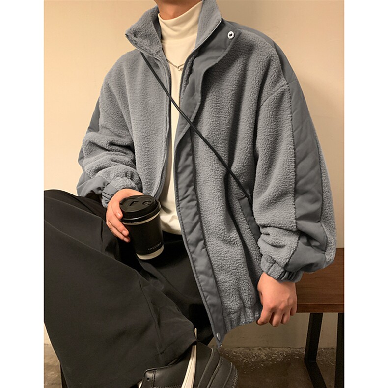 秋冬新款加厚羊羔绒外套男潮牌痞帅宽松休闲棉衣-A1440TP90控145,男装棉衣,电商B241