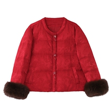 现货。现货。2026年冬季短款真狐狸毛羽绒服，女装羽绒服，伊仟回