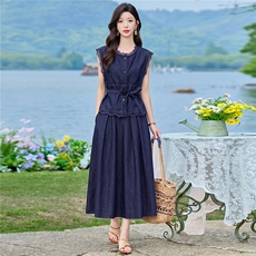 2026夏装新款简约时尚蕾丝花边休闲套装套裙，女装套装/套裙，美沁