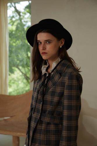 【??秋季新品磨毛复古格子西装】，女装西装，DIINTTO地朵