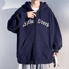 美式外套男士春秋季上衣服连帽拉链开衫卫衣潮牌男生休闲夹克装，男装夹克，星座506A