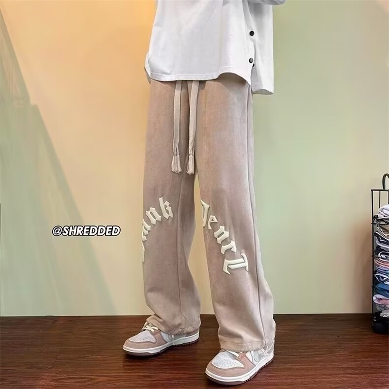 欧美字母印花休闲裤男高街潮直筒裤子XK12-P40,男装休闲裤,星座208-5