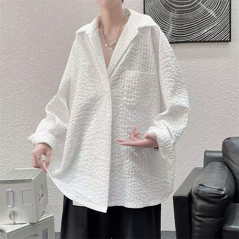 C70-P32 高级感炸街衬衫男女款设计感小众ins痞帅图片