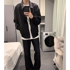 老钱风千鸟格拼接男女新复古翻领工装上衣外套夹克513JK3514P60，男装夹克，星座513