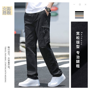 图工装裤男大码户外运动裤多口袋宽松直筒男士休闲裤2228-P42图片