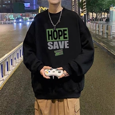 1506/QW2350/P31港风加绒加厚宽松圆领秋冬季卫衣，男装卫衣，星座1506