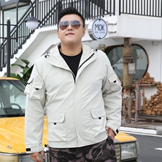 加肥加大码男连帽工装夹克外套5032-1_1906(M-4XLP705XL-9XLP80)，男装夹克，星座1516-1