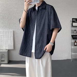 8XL-M花衬衫男款短袖夏季冰丝薄款花衬衣大码寸衫外套DC28013P38图片
