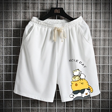 MK37090-P15冰丝短裤男士大码宽松休闲五分裤男运动中裤网格挂拍，男装休闲裤，电商A040A
