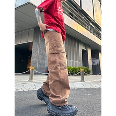 美式高街vibe风直筒长裤欧美痞帅男hiphop复古水洗拼接工装牛仔裤，男装牛仔裤，星座301D-4(原星座1004-4）