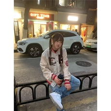 美式复古棒球服外套女2025春秋新款宽松大码刺绣休闲情侣款夹克潮，男装夹克，星座506A