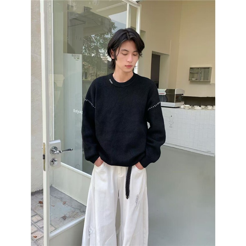秋冬款高级感毛衣男潮牌宽松百搭简约针织衫Y5018-P57,男装针织衫/毛衣,星座208-5
