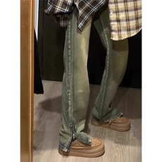 欧美vibe风解构设计感小众牛仔裤男高街微喇cleanfit，男装牛仔裤，星座218-1（原230）