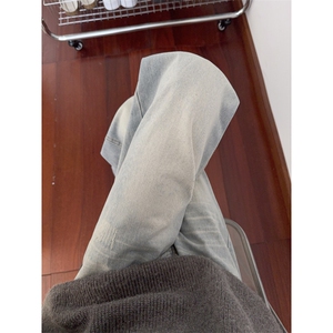 B221美式ins高街暗黑重工艺宽松微喇牛仔裤LK24388-P55控78图片