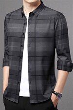 长袖衬衫男春秋季2023新款商务休闲潮流纯色百搭中年男士衬衣，男装衬衫，电商B212（原钱塘6029）