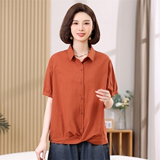 叶笙衣2521衬衣领下摆不规则上衣，女装衬衫，叶笙衣