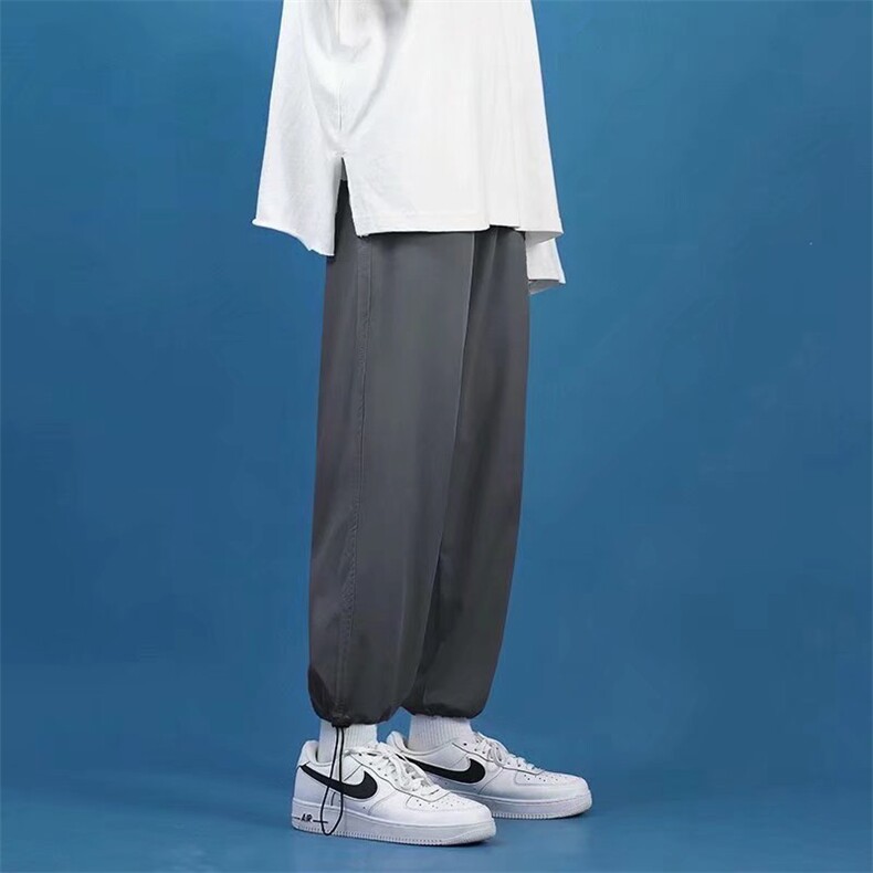 男春季潮流时尚休闲长裤冰丝抽绳束脚裤K2818P22,男装休闲裤,星座1116-2