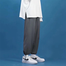 男春季潮流时尚休闲长裤冰丝抽绳束脚裤K2818P22，男装休闲裤，星座1116-2