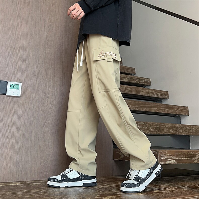 秋季新款工装裤男款美式潮牌直筒阔腿裤子宽松休闲长裤K523-P43,男装工装外套,星座308B-2