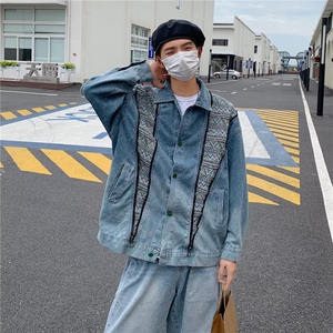 美式水洗复古设计感牛仔外套男春秋季高街痞帅高级感夹克外套图片
