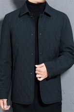 男装冬季纯色翻领棉衣男加厚保暖棉袄中年男士棉服爸爸装外套新款，男装棉衣，电商B212（原钱塘6029）