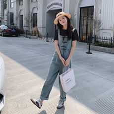 2024新款春夏减龄洋气套装网红宽松显瘦盘扣休闲套裤背带裤，女装套装/套裙，瑶迪依秀