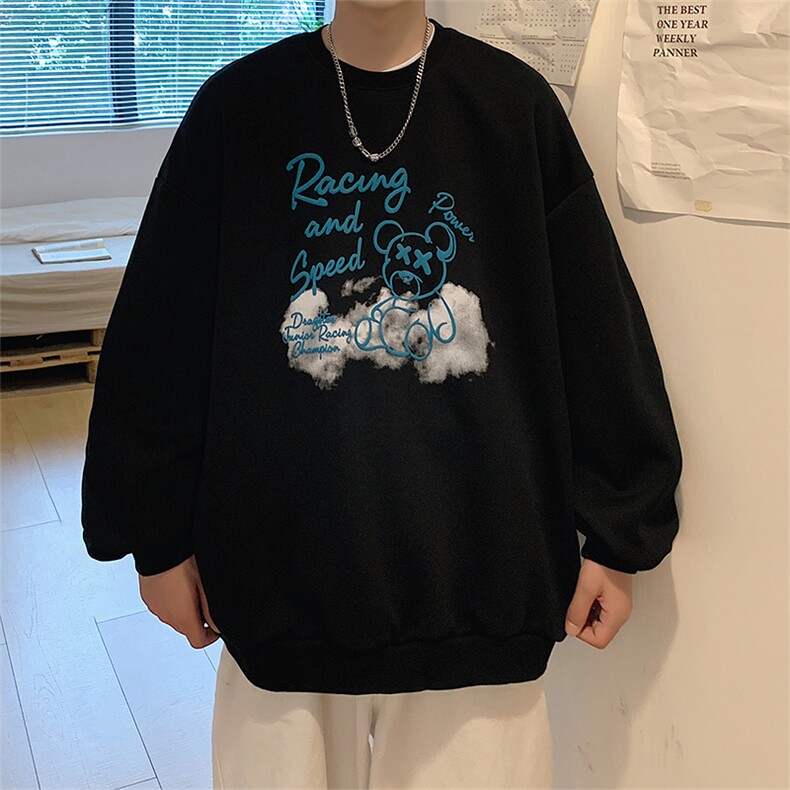 XZ613-2-E188-P65圆领卫衣学生春秋薄款港风潮流卡通帅气长袖,男装卫衣,星座911-2(原星座613-2）