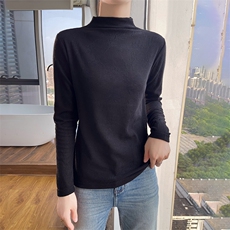 时尚半高领打底衫女气质优雅高级感修身显瘦长袖针织衫，女装针织衫/毛衣，绒宛羊绒