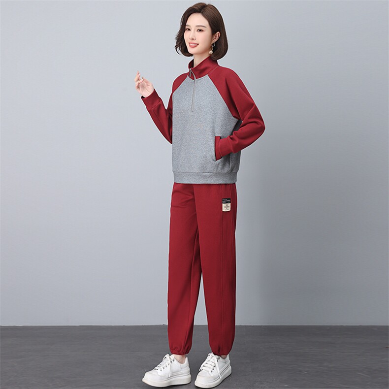 2025年春季时尚休闲撞色插兜拼色套装,女装套装/套裙,依恋蒂丝