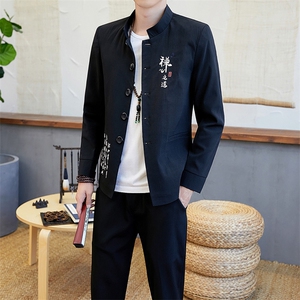 2021春秋季唐装中山装男士修身礼服中国风套装民国服男装YK809-P100图片