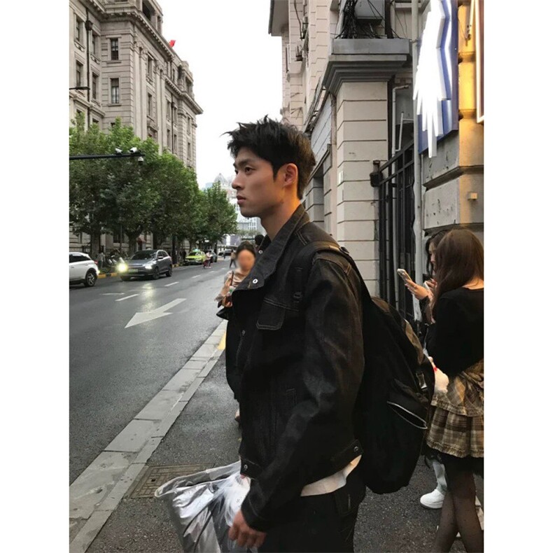 复古原牛斜领短款硬挺牛仔夹克JK0166-P85,男装夹克,星座313A(原308A-2)