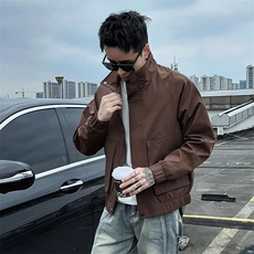 1506-1/JG631/P59立领潮牌短款工装纯色高级感男装风衣外套2，男装风衣，星座1506-1