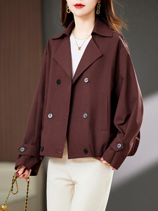 短款风衣外套女2025春秋新款时尚洋气小个子妈妈大码休闲薄款上衣图片