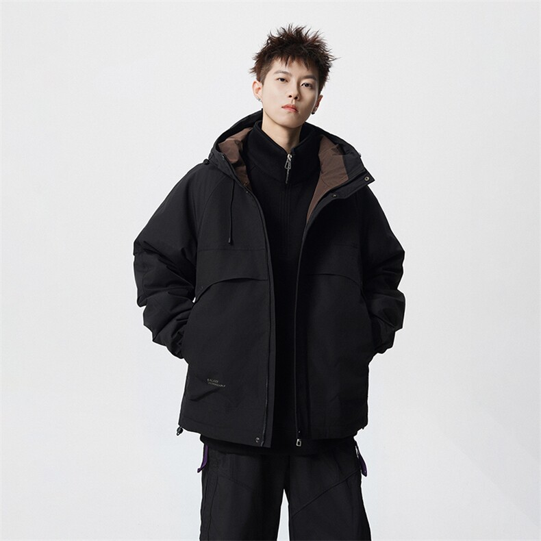 现货5W件冬季三防美式boxy解构连帽雪山冲锋衣棉衣男女棉服厚外套，男装夹克，电商A486