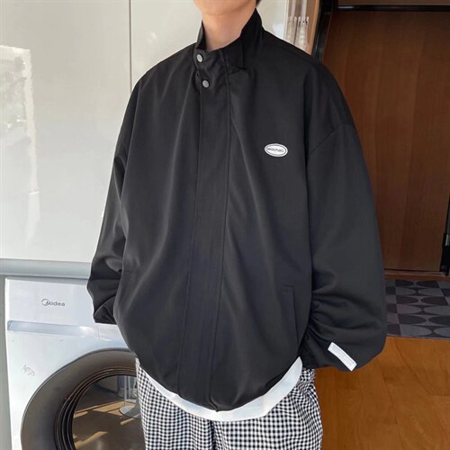 拉链潮流夹克潮男春季双层宽松立领夹克W1044P50图片