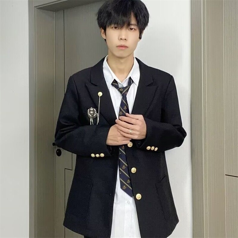 2025年新款休闲男装校园风春秋西服日系学院西装外套,男装西服,星座506A