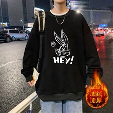 S6179-P28 加绒款-P33 秋季圆领卫衣男大码韩版宽松长袖外套图片