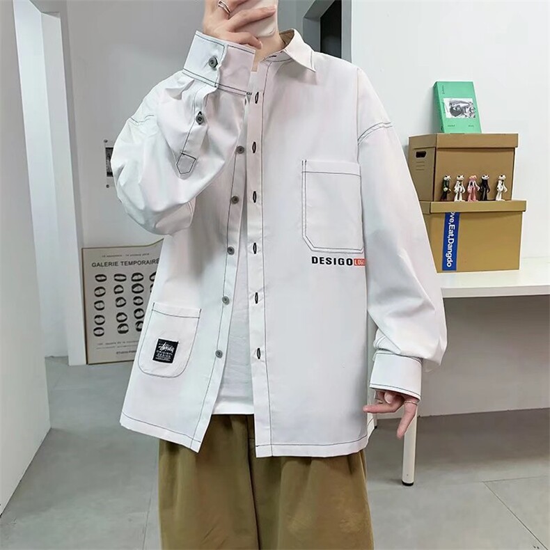 长袖衬衫春款男港风潮流C2116P40