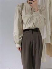 立领衬衫，女装衬衫，驿谷