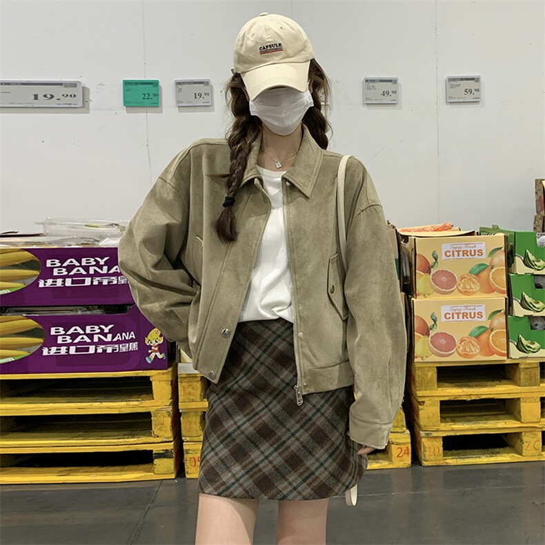 现货新款麂皮绒外套HW66P130K188,女装短外套,2D035