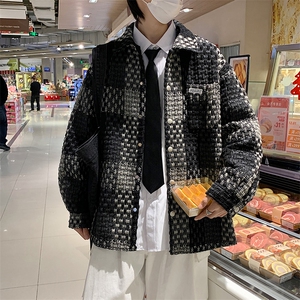 秋新款潮牌千鸟格夹克小香风外套男春高级感痞帅外套 W4891-P64图片